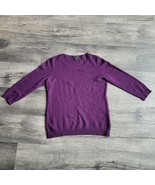 Ann Taylor Women&#39;s 100% Cashmere Purple Burgundy Sweater Crew Neck Pullo... - $14.84