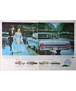 Ford Galaxie 500 1962 Vintage Print Ad Tuxedo Cocktail dress 2 page ad - $14.20 CAD