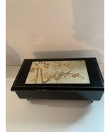 Japanese Lacquerware Jewelry music box Plays Fur Elise  w/ Foil Etched F... - $18.70