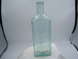 PA2 - 1890&#39;s Hood&#39;s Sarsaparilla Lowell, Mass AQUA 9&quot; Medicine Druggist ... - €8,74 EUR