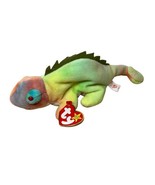 Ty Plush Beanie Baby Iggy the Iguana Beanbag With Tag Rainbow - $7.17