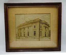 Antique Sepia Photograph Framed Butler Pennsylvania Post Office - £98.93 GBP