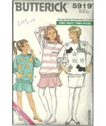 Butterick Sewing Pattern 5919 Girls Skirt Top Pullover Size 7 Used - $9.98