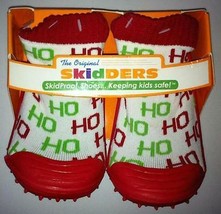 Nwt Skidders Skidproof Slip On Shoe Socks Christmas Ho Ho Size 4 Or 12 Months - £11.63 GBP