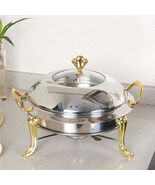 SOGA Stainless Steel Gold Accents Round Buffet Chafing Dish Cater Food W... - $78.90