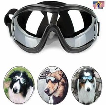 Dog Pet Puppy Cat Wind Waterproof UV Black Sunglasses Goggle Adjustable Straps - £6.98 GBP