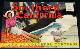 SOUTHERN CALIFORNIA Antique POSTCARD FOLDER Longshaw Card Co Train Los A... - £13.42 GBP