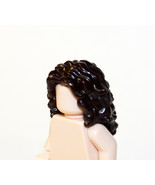 Rare Minifigure Dark Brown Long Curly Hair Piece  - $4.92