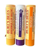 Burt&#39;s Bees 3Pack Mango, Elderberry &amp; Peppermint Moisturizing Lip Balm - £9.46 GBP
