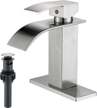 Bathroom Faucets For Sink 3 Hole, Stainless Steel Waterfall Bathroom Faucet - £51.95 GBP