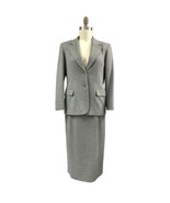 VTG Pendleton 3pc Wool Suit Petite Sz 10 Gray Herringbone Jacket Skirt Pants - $222.75