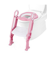 Costway Foldable Potty Training Toilet Seat W/ Step Ladder Adjustable Baby - £44.03 GBP