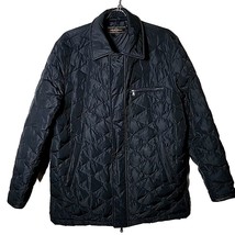 Joseph Abboud Men S Small Quilted Black Full Zip Snap Jacket - £29.70 GBP