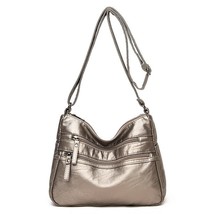 Vintage Shoulder Women&#39;s Bag Washed PU Leather Crossbody Bag Multifunction Messe - £20.12 GBP