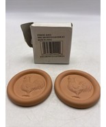 Brown Sugar Saver Disk Rooster Chicken 2.5&quot; Diam Terra Cotta Clay Set of... - £8.20 GBP