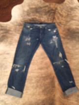 Pre-owned 3 x 1 Denim Wash Boyfriend Jeans Distressed Holes SZ 28 W 2 - $58.41