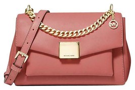 Michael Kors Lita Medium Sunset Rose Leather Chain Crossbody Satchel Bagnwt! - $197.99