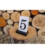 5 BLACK Place card holders, Wood place card holder, Black holders, Wood ... - £9.88 GBP