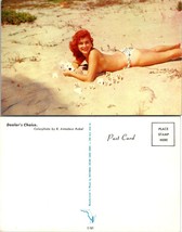 Beautiful Red Head Lady Woman Topless on Beach Playing Cards Vintage Postcard - £9.03 GBP