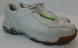 ECCO White Leather Lace Up Athletic Shoes Sz 8-8.5 - £27.26 GBP
