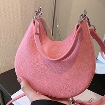  Designer Women&#39;s PU Leather Armpit Bags  Bags Clutch 2023 Trend Pink White Cros - £64.04 GBP