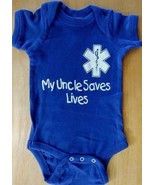 MY UNCLE SAVES LIVES with EMS STAR OF LIFE -  One Piece Infant - £7.16 GBP