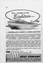 1947 Print Ad Midland Eighteen 18&#39; Boats Made in Ontario,Canada Detroit,MI - £8.02 GBP