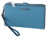 New Michael Kors Jet Set Travel Double zip wristlet Saffiano Leather Teal - $56.91