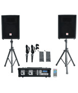 Rockville 10&quot; Church Speakers+Mixer+Stands+Mics+Bluetooth 4 Church Sound... - £556.10 GBP