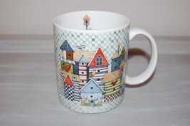 Lang and Wise Birdhouse Patchwork Coffee Mug 1996 Sherri Buck Baldwin Fine Gifts - £7.61 GBP