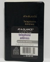 AT-A-GLANCE Telephone &amp; Address Book, 400+ Entries,  Designer, Black (RM... - £12.64 GBP