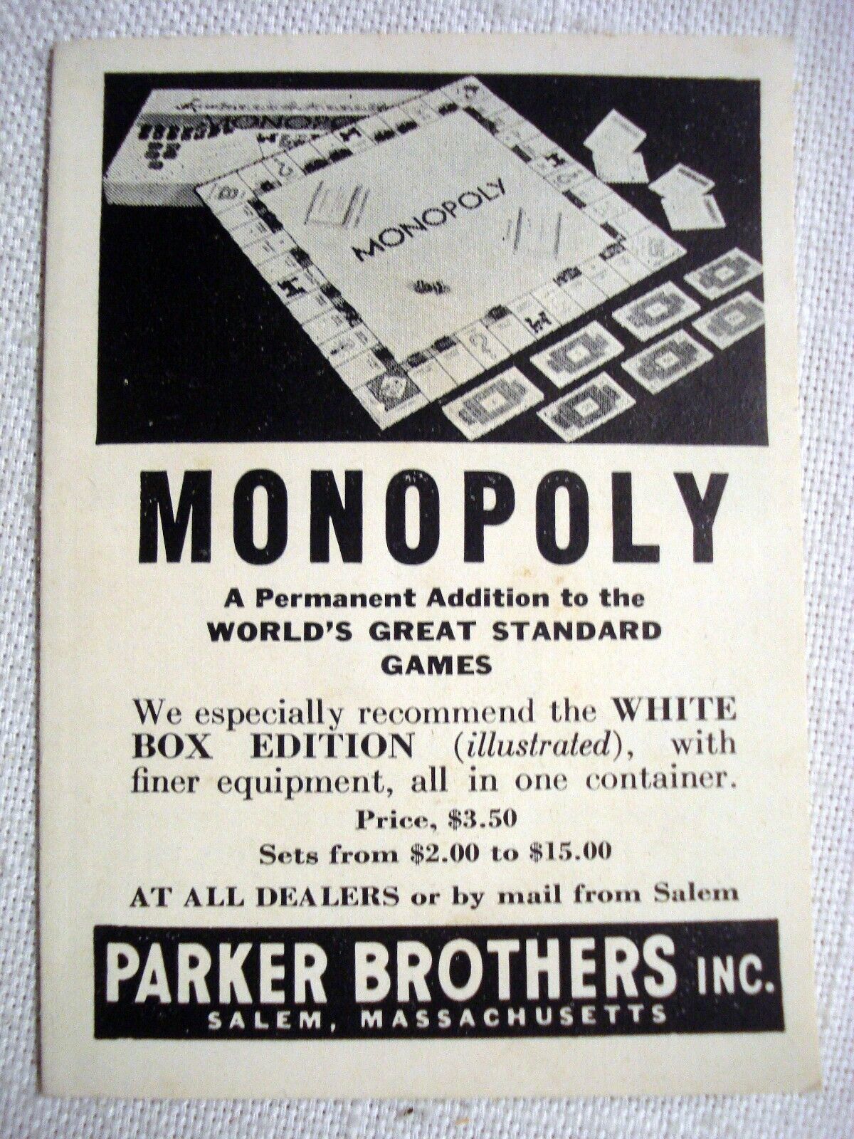 1940 Parker Brothers Board Games Advertising Booklet Monopoly, Crowhunt, Dig - $7.99