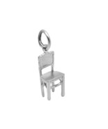 .925 Sterling Silver 3D Chair Pendant Charm - $25.00