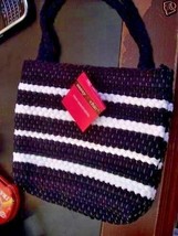 SASSY &amp; CHIC NWT RAG HANDBAG PURSE BLACK &amp; WHITE WOVEN  - $6.77 CAD