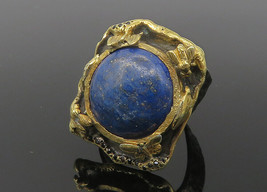 NAVAJO 925 Silver - Vintage Antique Lapis Lazuli Cocktail Ring Sz 8.5 - RG11373 - £158.76 GBP