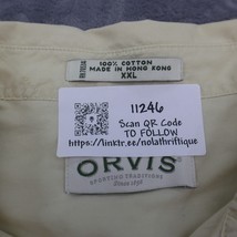 Orvis Shirt Men XXL Yellow Long Sleeve Button Up Casual Solid Pockets Outdoor - £20.20 GBP