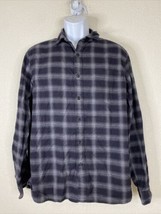 Apt 9 Men Size L Black Plaid Button Up Shirt Long Sleeve Pocket Soft Touch - £6.31 GBP