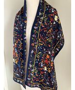 1987 ginnie johansen Vintage Silk Scarf Japan. Fruits Grapevine Harvest ... - $34.86 CAD