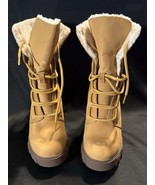 Timberland Lana Point Women’s 7.5M Wheat Nubuck Heeled Boots Faux Fur Lined - $89.95