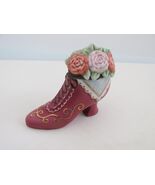 Vintage Collectible Hand Painted Ceramic Hinged Victorian Shoe - $13.00