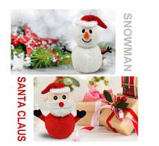Santa Claus Doll Double-sided Flip Christmas Snowman Plush Doll Christma... - £22.35 GBP