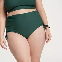 CALIA High Waisted Ruched Side Tie Swim Bottoms Rich Cacti Green XXL NEW - $30.00