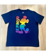 Disney Mickey Mouse Shirt Adult XXL Blue Rainbow Gay Pride Collection Un... - $16.83