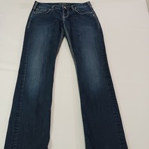 Silver Jeans SSR437 Women's Sz 29 Blue Denim Berkley Straight Embroidered Pants image 12