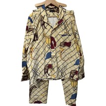 Phineas Cole Brushed Cotton Equestrian Print Pajama Set Tan Size XXL New - £192.59 GBP