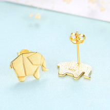 Love Earrings S925 Silver Studs Plain Silver Brushed Elephant Earrings Small Ani - £11.01 GBP