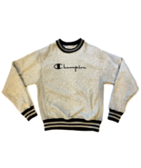 Vintage Champion Sweatshirt Mens Small Gray Navy Reverse Weave Spellout ... - £30.27 GBP