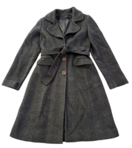 Koton Women&#39;s Wool Blend Trench Coat EUR 40 (US 10) Gray Lined Belted - £25.23 GBP