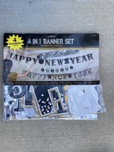 New Years Eve Letter Banner 4 Pack Silver Gold Black - £6.18 GBP