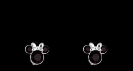 Disney Birthstone Stud Minnie Mouse Earrings Earrings Burgundy Crystal (a) - £71.65 GBP